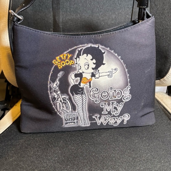 Vintage Betty boop rhinestone biker shoulder bag purse - Picture 5 of 6